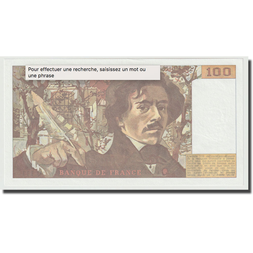 Frankreich, 100 Francs, Delacroix, 1986, UNZ, Fayette:69.10, KM:154b