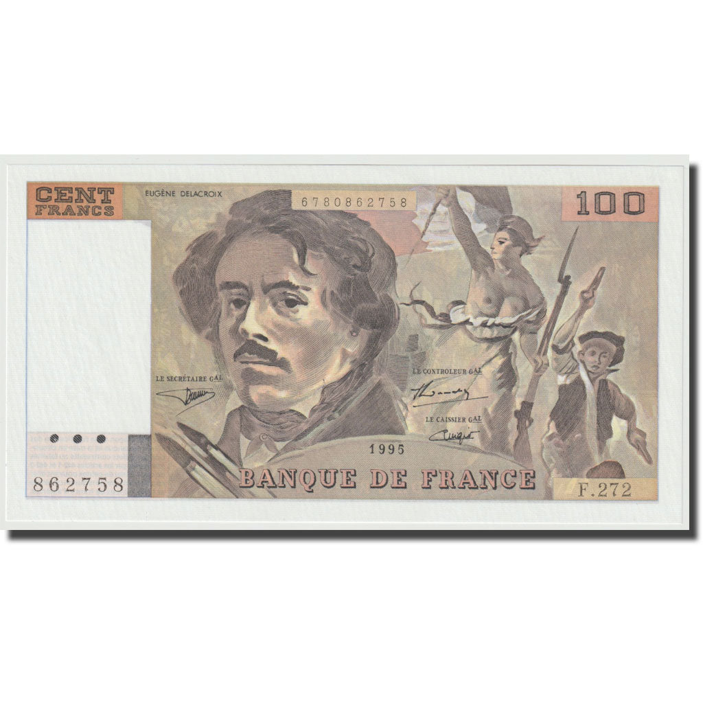 Frankrijk, 100 Francs, Delacroix, 1995, NIEUW, Fayette:69ter.02b, KM:154h