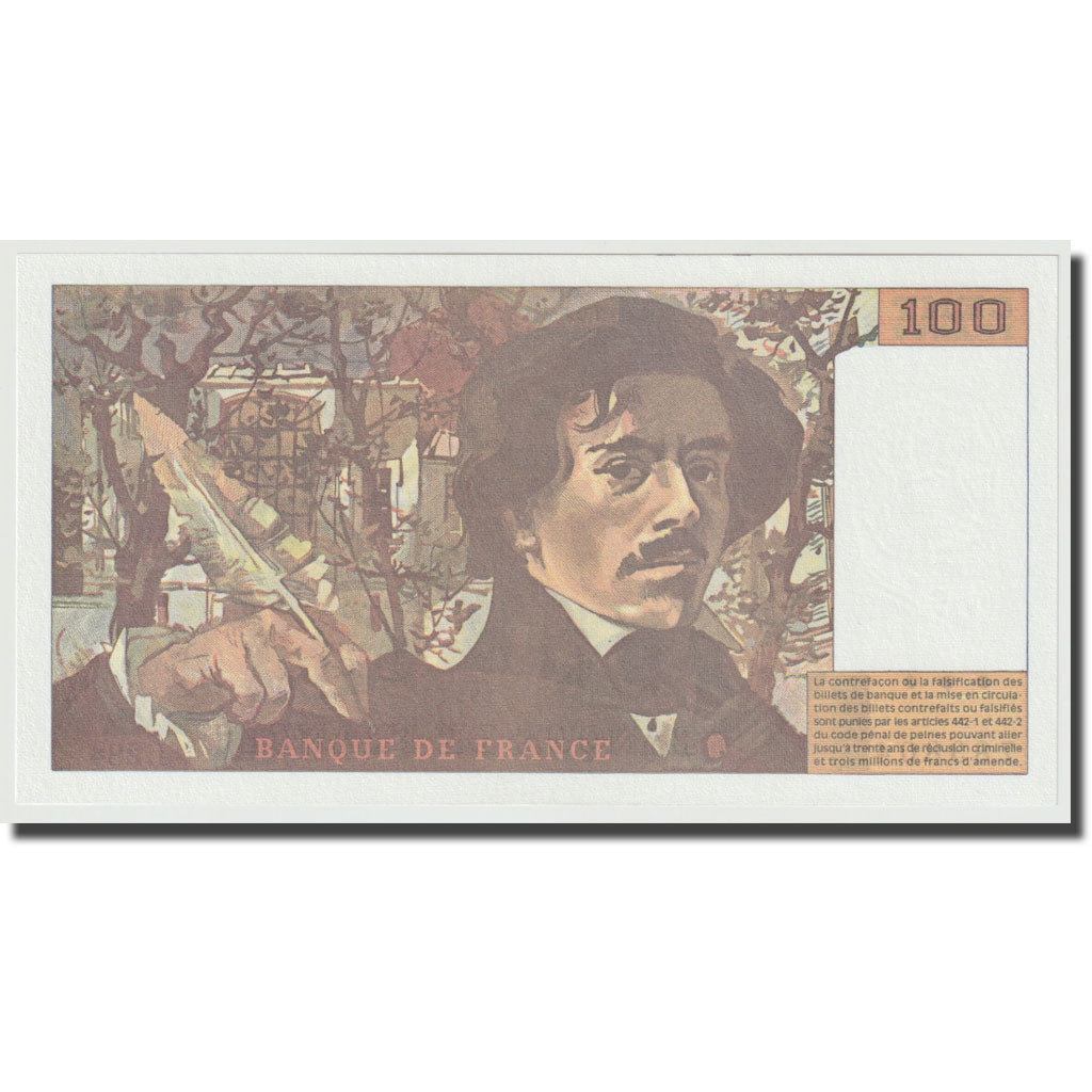 Francja, 100 Francs, Delacroix, 1994, UNC(65-70), Fayette:69ter.01c, KM:154h