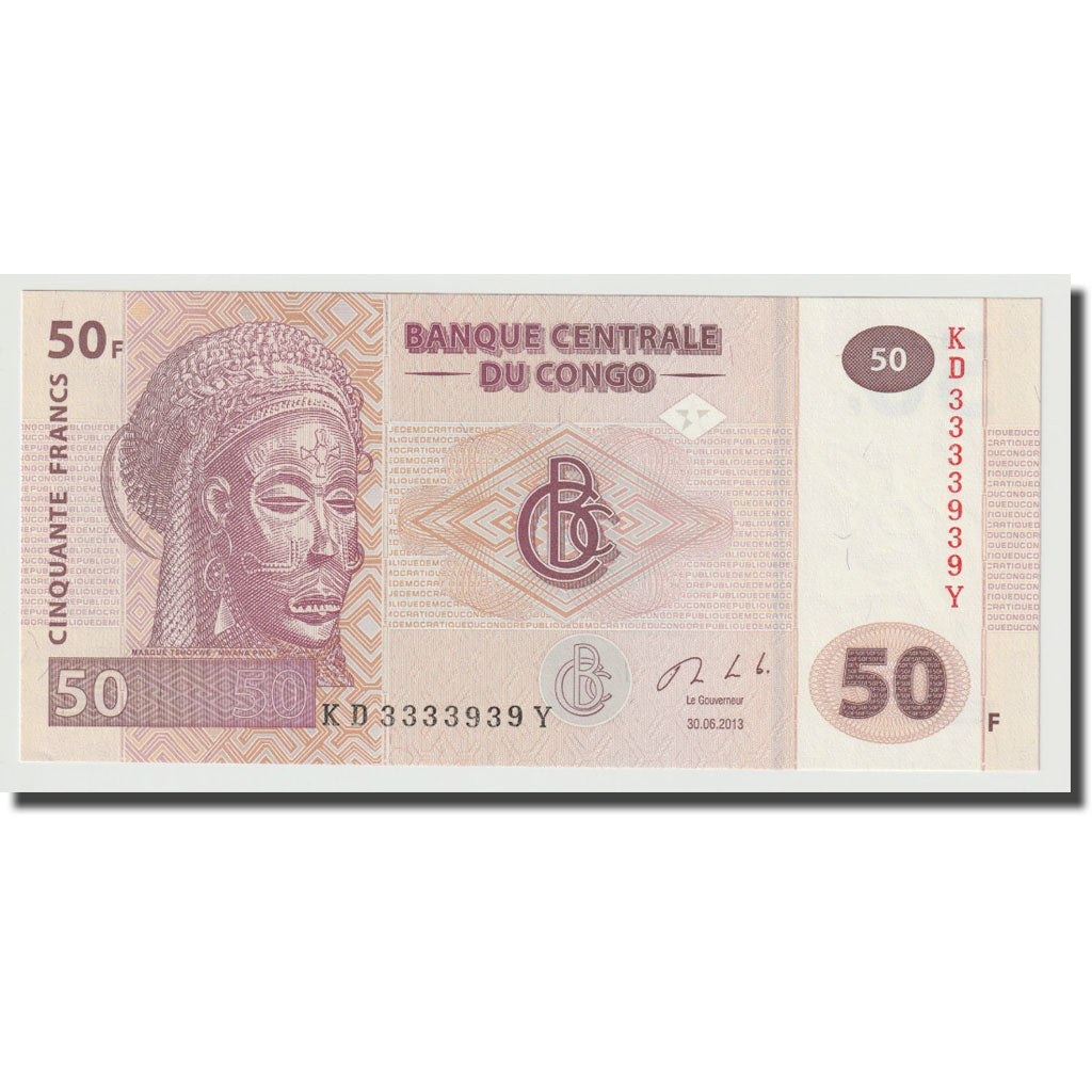Nota, República Democrática do Congo, 50 Francs, 2013, 2013-06-30, KM:97a