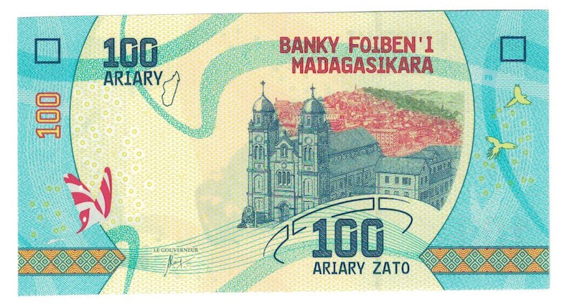 Banknote, Madagascar, 100 Ariary, 2017, UNC(65-70)