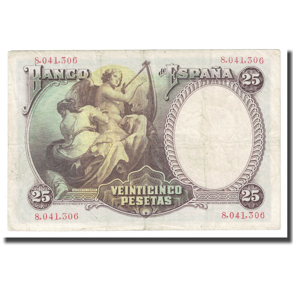 Banknote, Spain, 25 Pesetas, 1931, 1931-04-25, KM:81, AU(50-53)