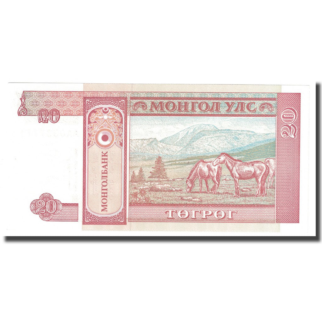 Geldschein, Mongolei, 20 Tugrik, 1993, KM:63e, UNZ