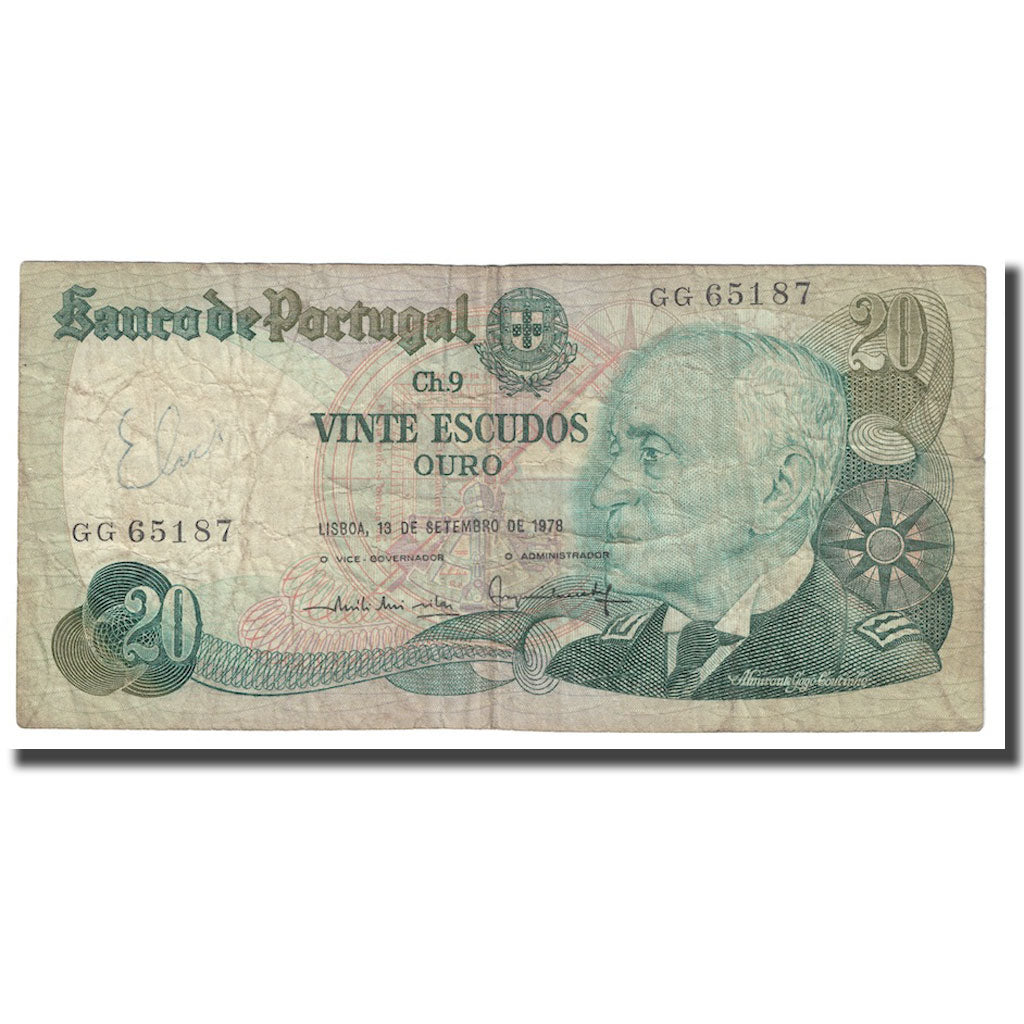 Banknote, Portugal, 20 Escudos, 1978-09-13, KM:176a, EF(40-45)