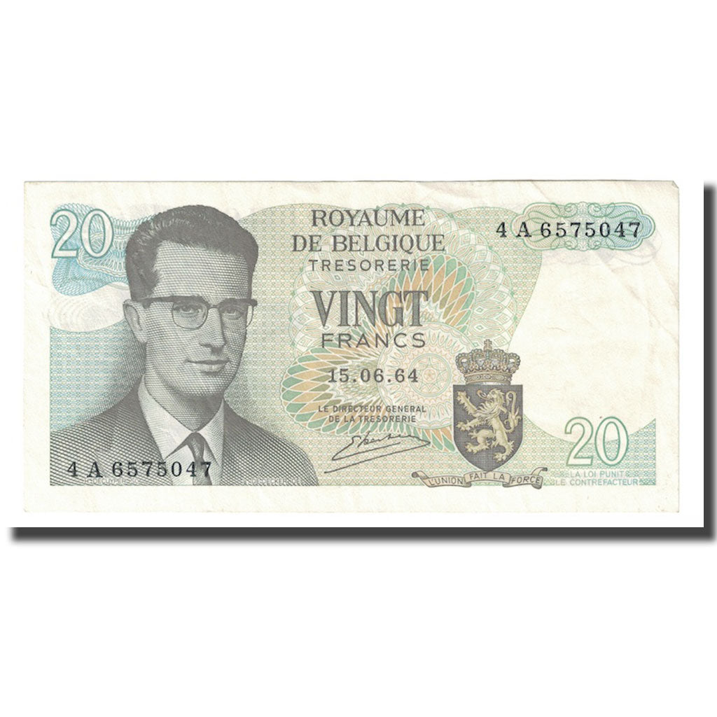 Banknote, Belgium, 20 Francs, 1964, 1964-06-15, KM:138, UNC(63)