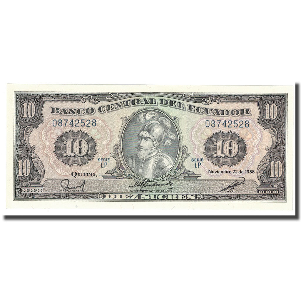 Banconote, Ecuador, 10 Sucres, 1988, 1988-11-22, KM:121, FDS