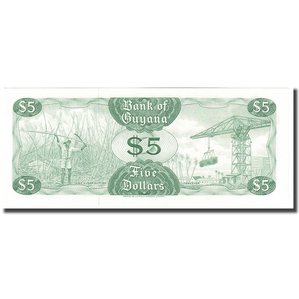 Banknote, Guyana, 5 Dollars, Undated (1966-92), KM:22e, UNC(65-70)