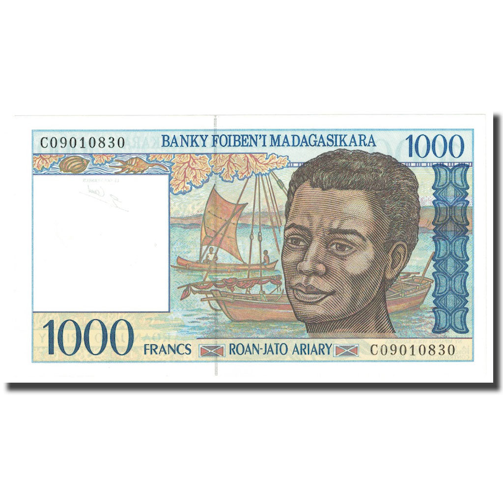 Banknote, Madagascar, 1000 Francs = 200 Ariary, Undated (1994), KM:76b