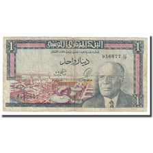 Biljet, Tunisië, 1 Dinar, 1965, 1965-06-01, KM:63a, TB+