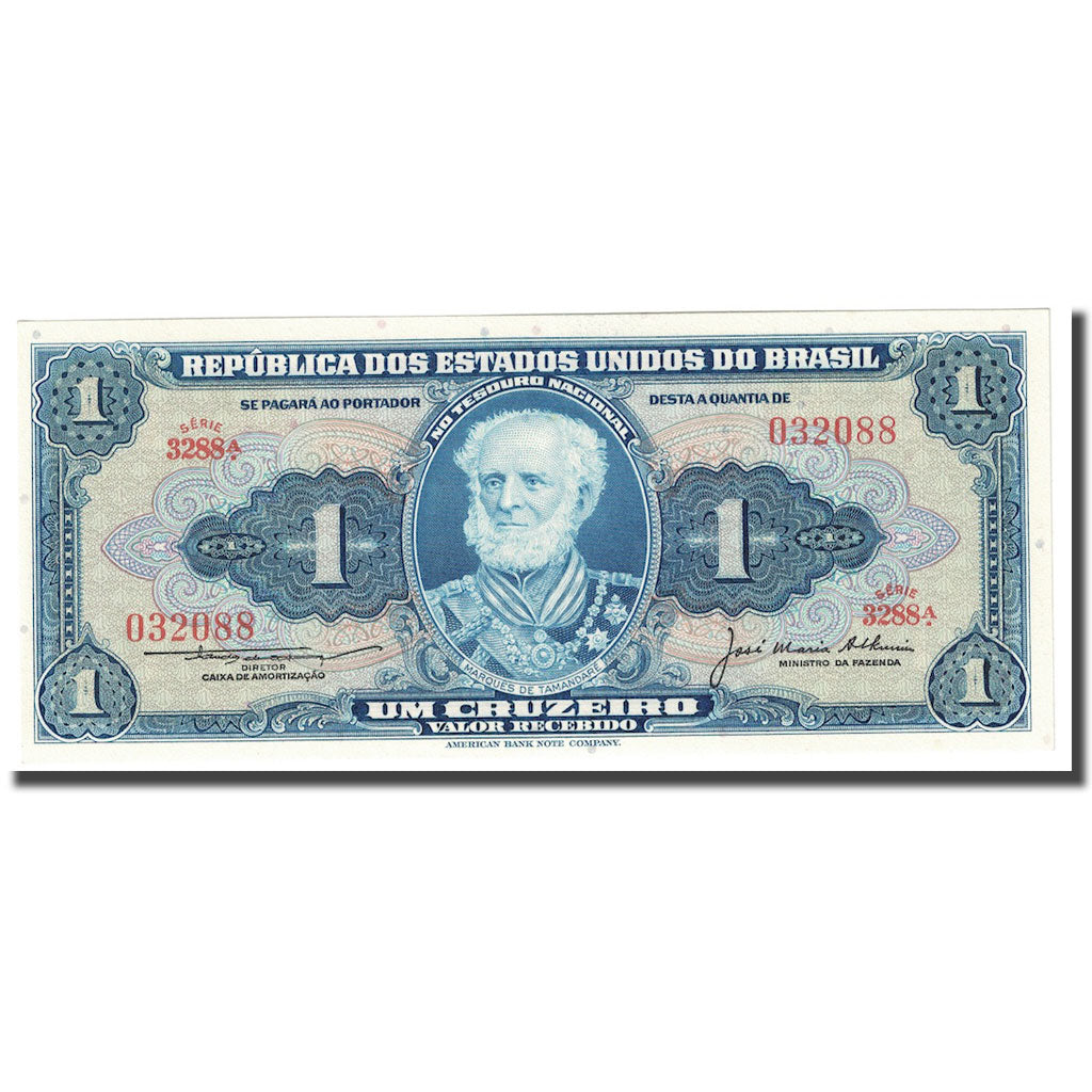 Billete, 1 Cruzeiro, ND (1954-1958), Brasil, KM:150c, SC+