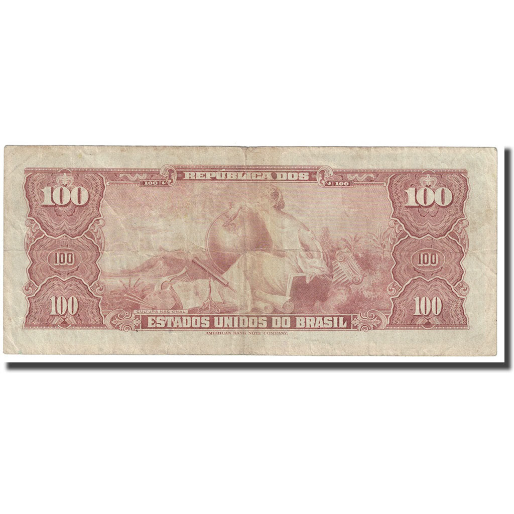Banknote, Brazil, 100 Cruzeiros, ND (1961-64), KM:170b, VF(30-35)