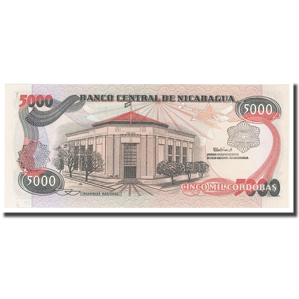 Nota, Nicarágua, 5000 Cordobas, L.1985 (1987), KM:146, UNC(64)