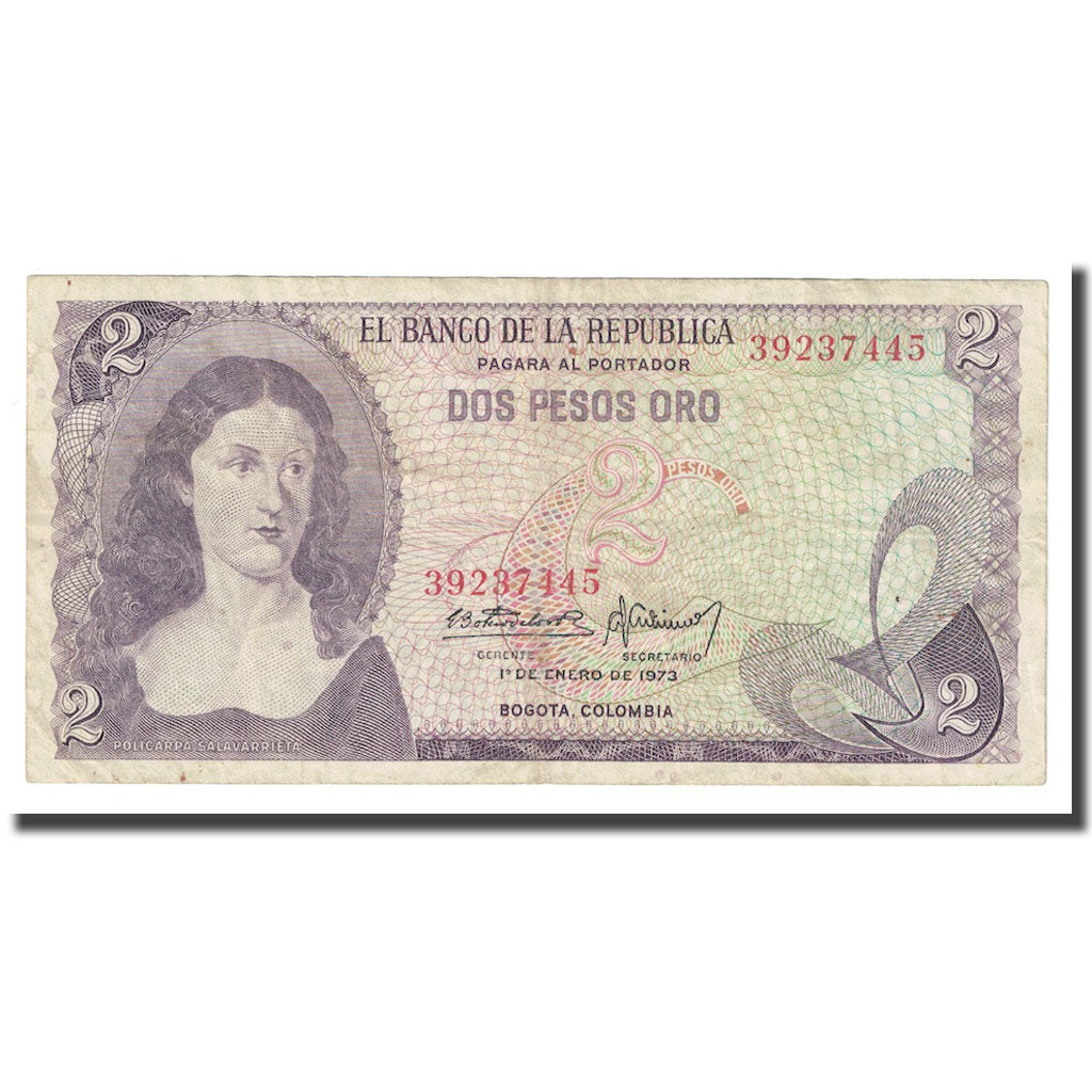 Banknot, Colombia, 2 Pesos Oro, 1973, 1973-01-01, KM:413a, EF(40-45)