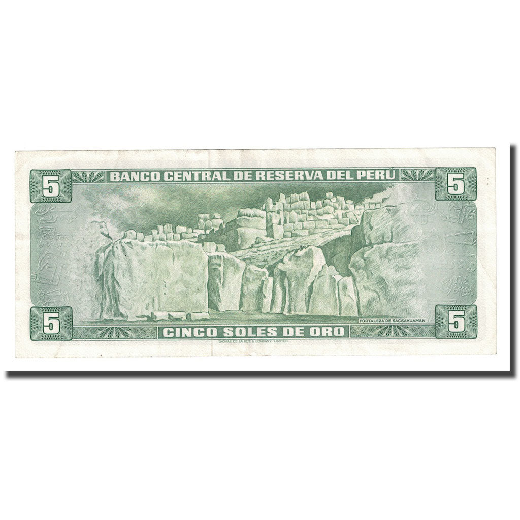 Banknote, Peru, 5 Soles De Oro, 1969, 1969-06-20, KM:99a, UNC(60-62)