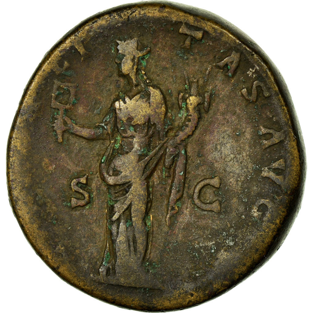 Coin, Antoninus Pius, Sestertius, Roma, EF(40-45), Copper, Cohen:508