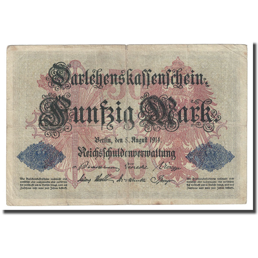 Banknote, Germany, 50 Mark, 1914, 1914-08-05, KM:49b, EF(40-45)