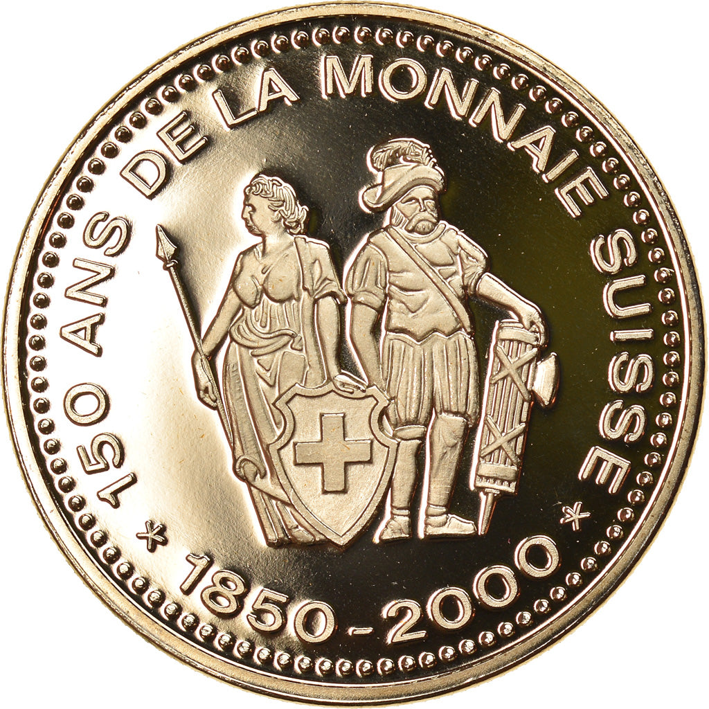 Switzerland, Medal, 150 Ans de la Monnaie Suisse, Henry Dunant, 2000, MS(64)