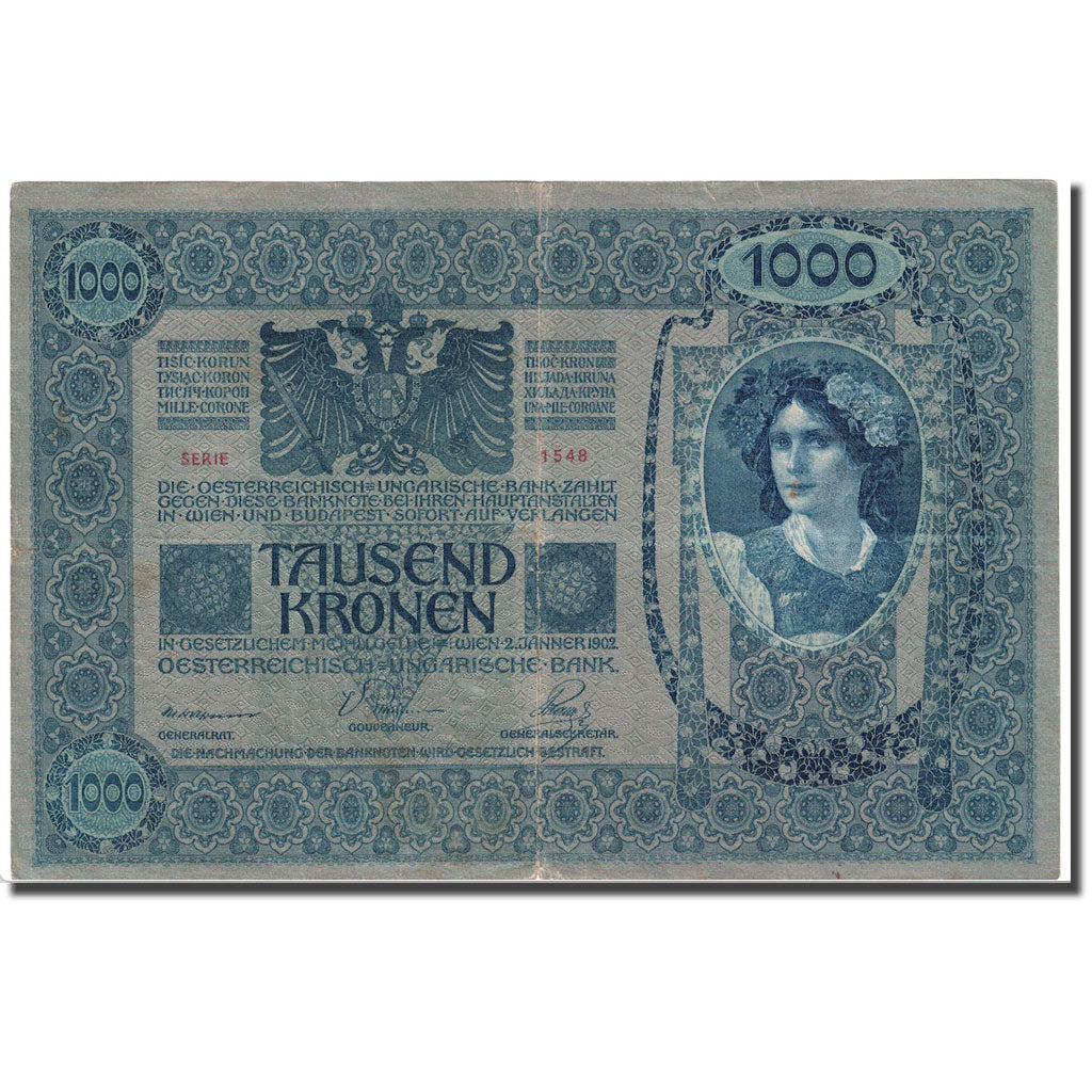 Banknote, Austria, 1000 Kronen, 1902, 1902-01-02, KM:8a, AU(50-53)