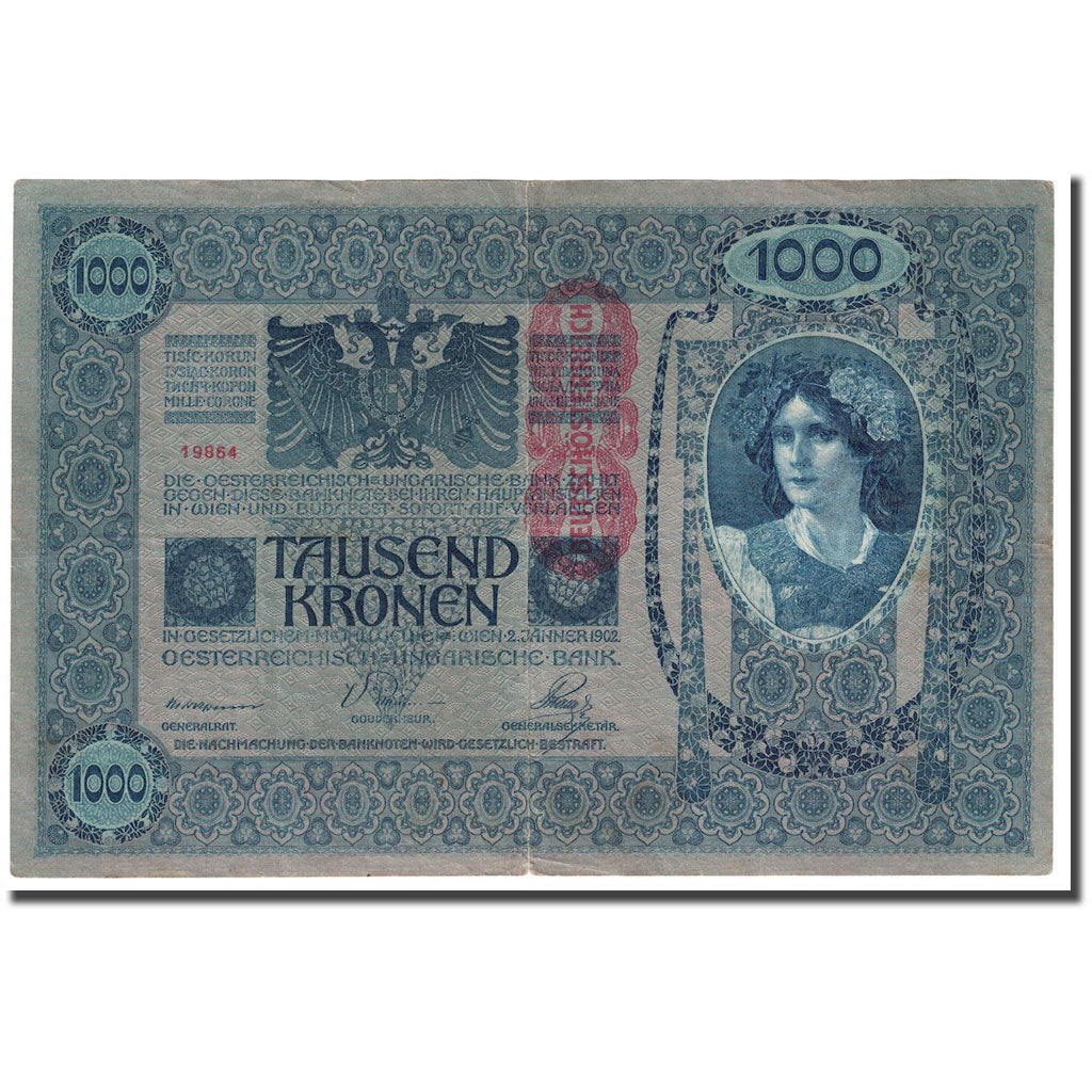 Banknote, Austria, 1000 Kronen, 1902, 1902-01-02, KM:8a, AU(50-53)