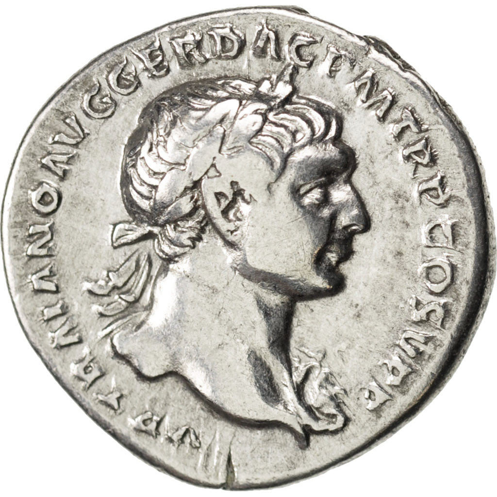 Trajan, Denarius, Roma, AU(50-53), Silver, Cohen #417, 3.40
