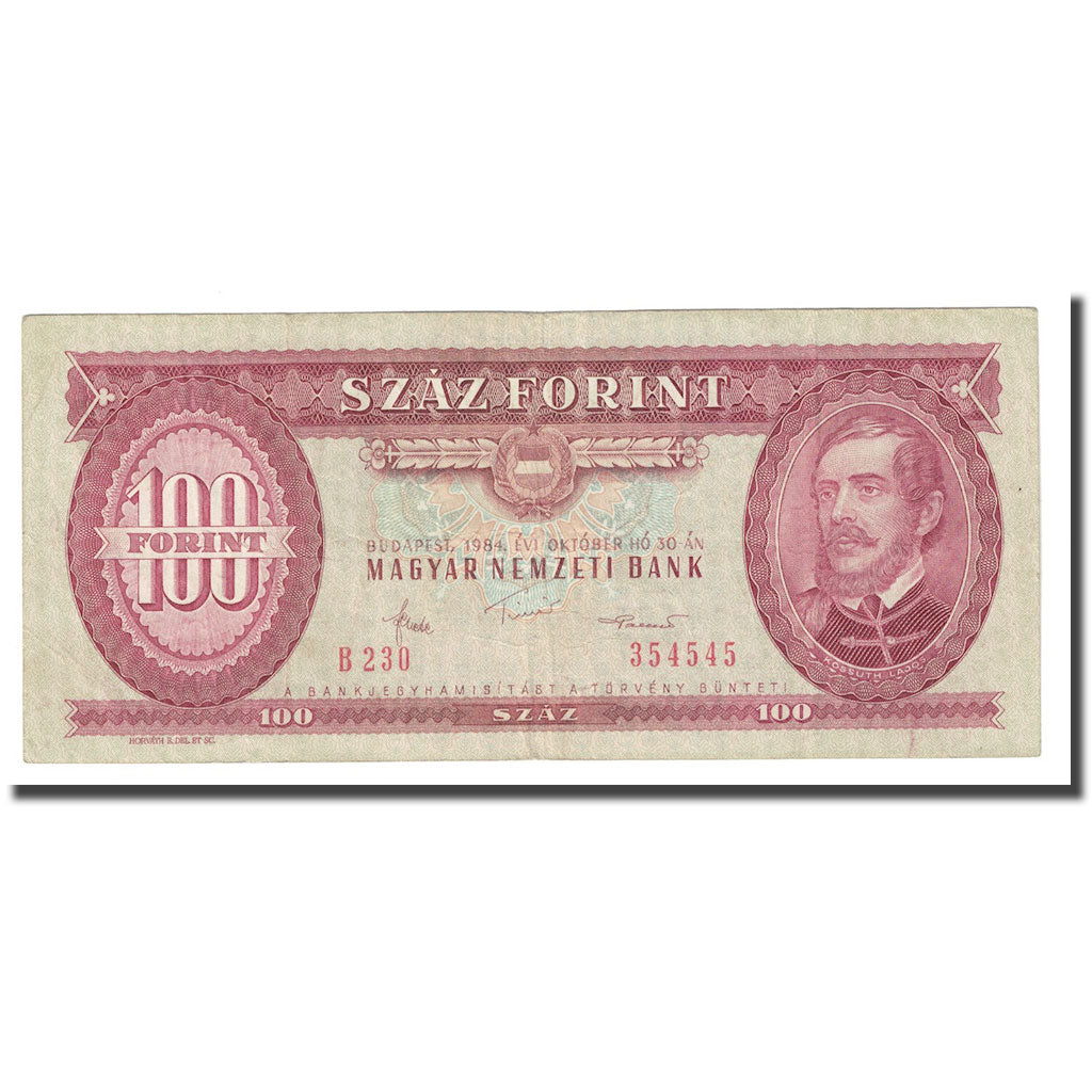 Banknot, Węgry, 100 Forint, 1984, 1984-10-30, KM:171g, AU(55-58)