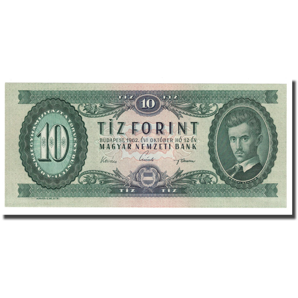 Banknote, Hungary, 10 Forint, 1962, 1962-10-12, KM:168c, UNC(65-70)