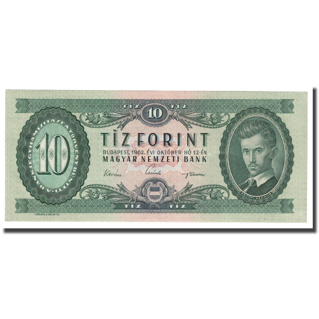 Banknote, Hungary, 10 Forint, 1962, 1962-10-12, KM:168c, UNC(65-70)