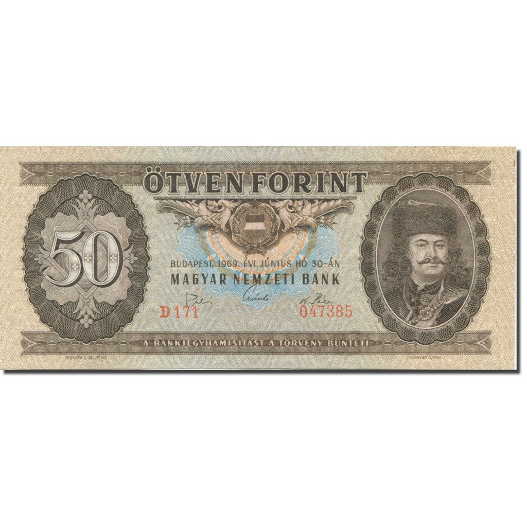 Banknote, Hungary, 50 Forint, 1969, 1969-06-30, KM:170b, UNC(65-70)