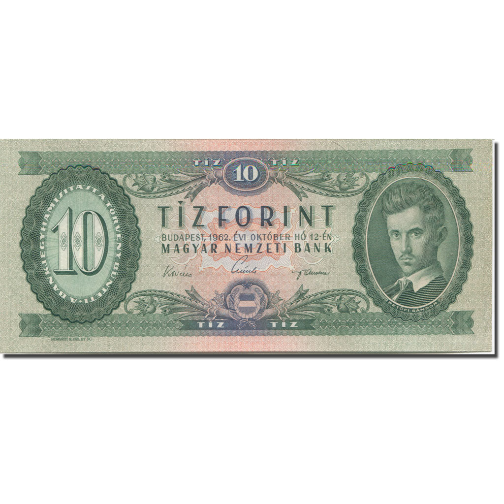Banknote, Hungary, 10 Forint, 1962, 1962-10-12, KM:168c, UNC(65-70)