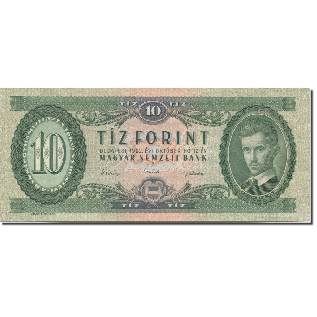 Banknote, Hungary, 10 Forint, 1962, 1962-10-12, KM:168c, UNC(65-70)
