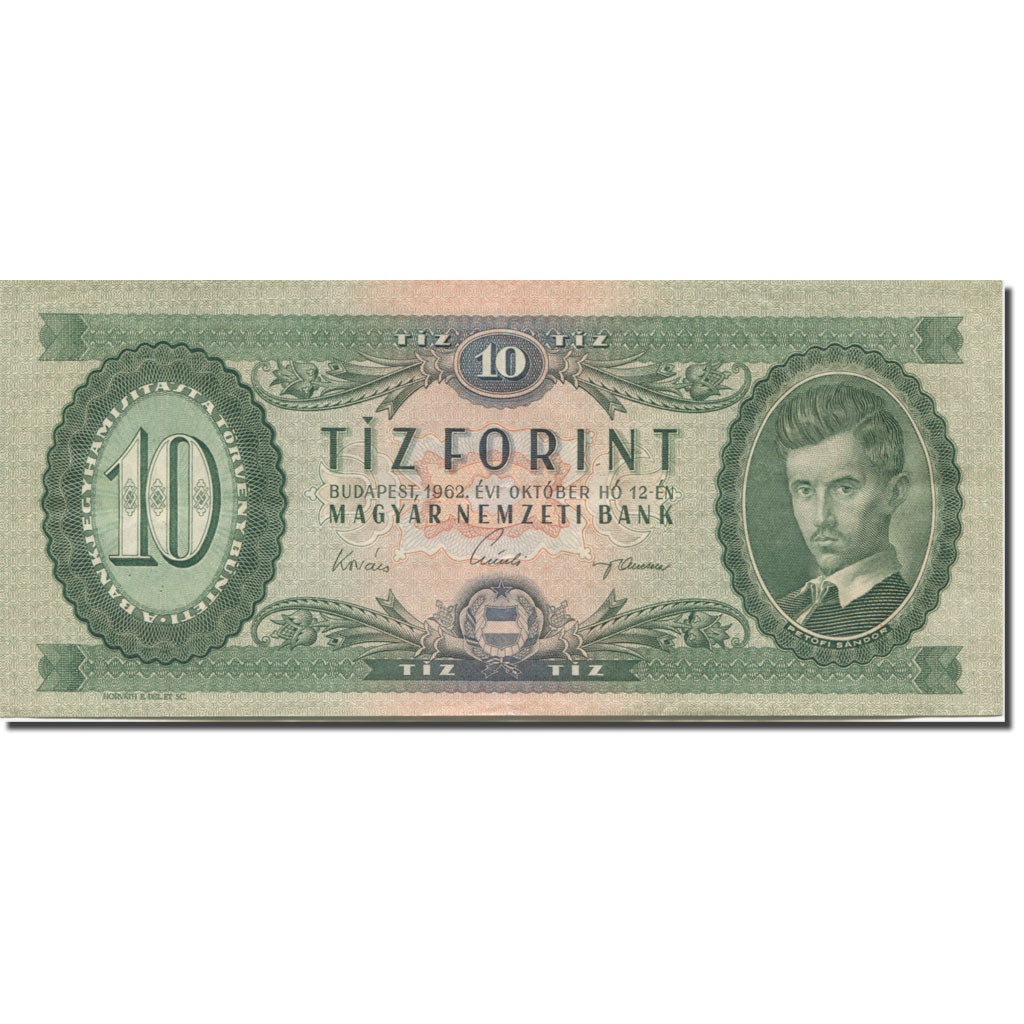Banconote, Ungheria, 10 Forint, 1962, 1962-10-12, KM:168c, FDS