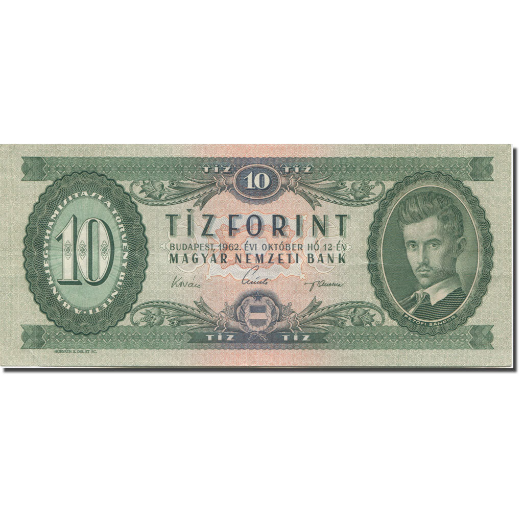 Banknote, Hungary, 10 Forint, 1962, 1962-10-12, KM:168c, UNC(63)