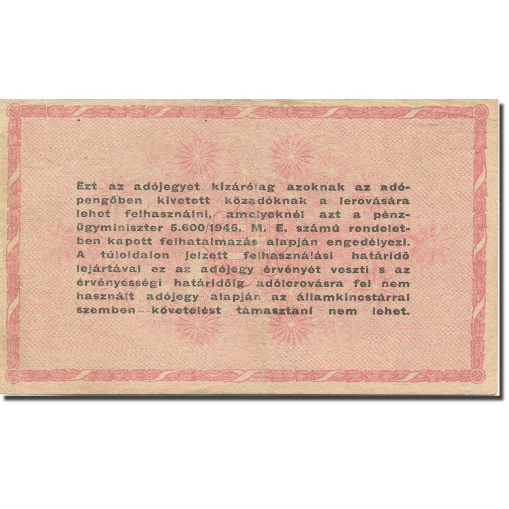 Banconote, Ungheria, 1,000,000 (Egymillió) Adópengö, 1946, 1946-05-25