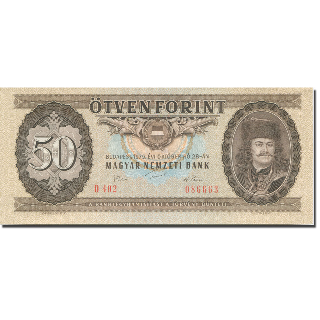 Banknote, Hungary, 50 Forint, 1975, 1975-10-28, KM:170c, UNC(65-70)