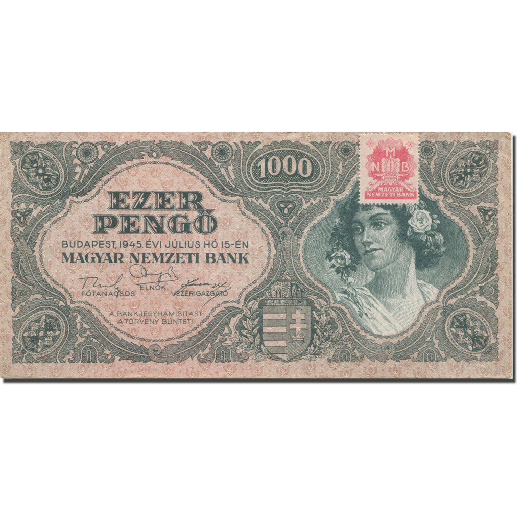 Banknote, Hungary, 1000 Pengö, 1945, 1945-07-15, KM:118b, UNC(60-62)