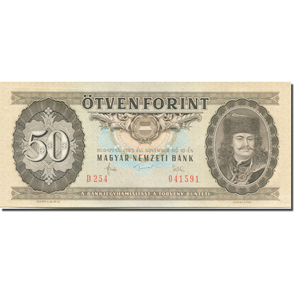 Banknote, Hungary, 50 Forint, 1983, 1983-11-10, KM:170f, UNC(65-70)