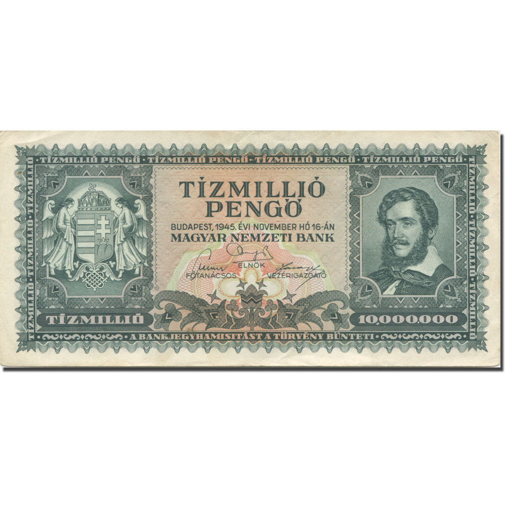 Banknote, Hungary, 10,000,000 Pengö, 1945, 1945-11-16, KM:123, AU(55-58)