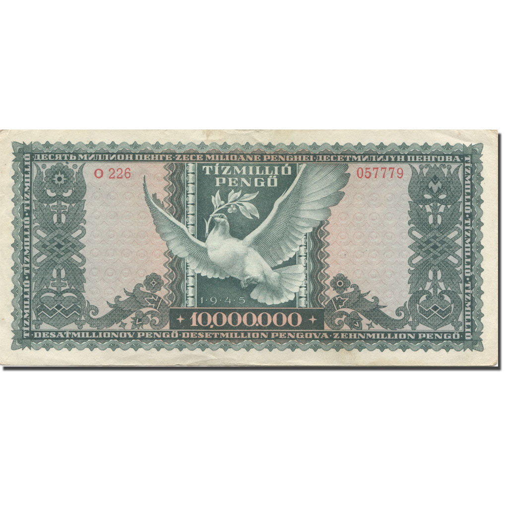Banknote, Hungary, 10,000,000 Pengö, 1945, 1945-11-16, KM:123, AU(55-58)
