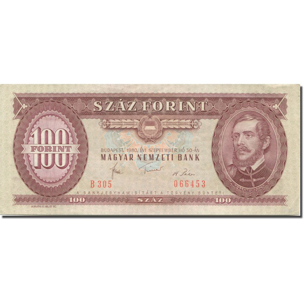 Banknote, Hungary, 100 Forint, 1980, 1980-09-30, KM:171f, UNC(63)