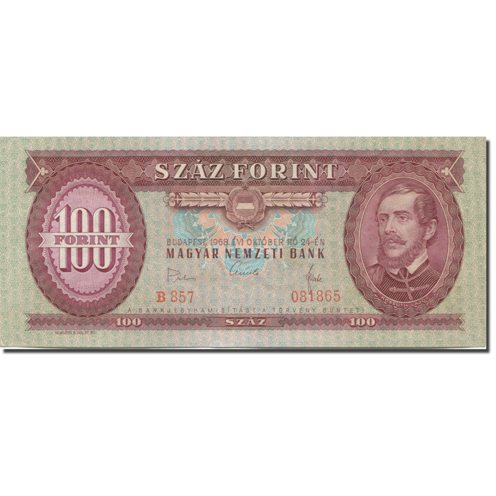 Banknote, Hungary, 100 Forint, 1968, 1968-10-24, KM:171d, UNC(65-70)