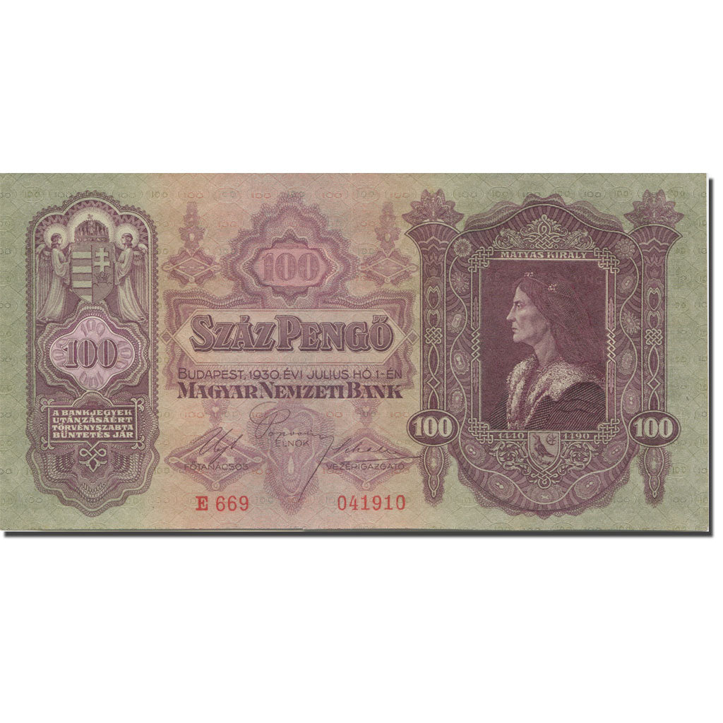 Banknote, Hungary, 100 Pengö, 1930, 1930-07-01, KM:98, UNC(63)