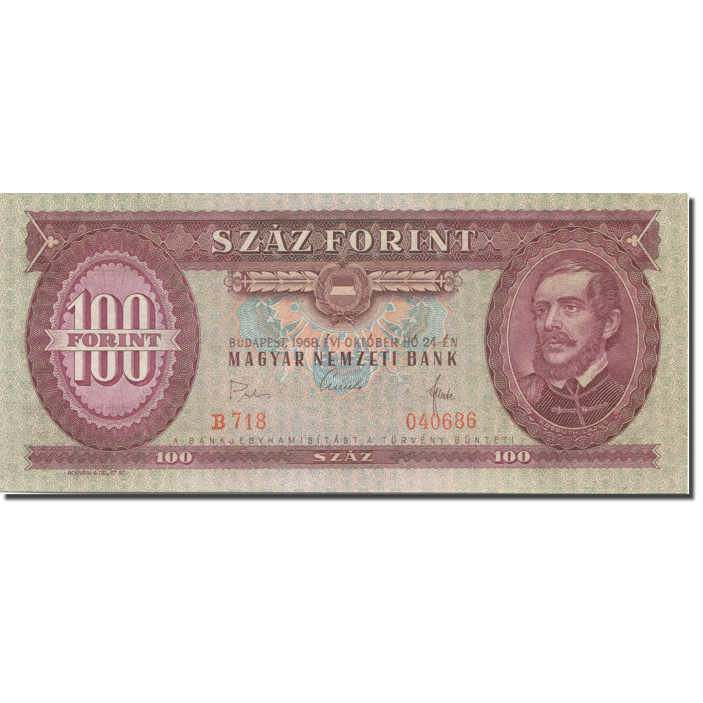 Banknote, Hungary, 100 Forint, 1968, 1968-10-24, KM:171d, UNC(65-70)