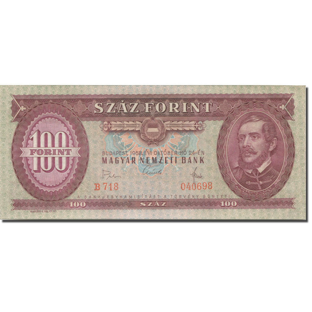 Billet, Hongrie, 100 Forint, 1968, 1968-10-24, KM:171d, NEUF