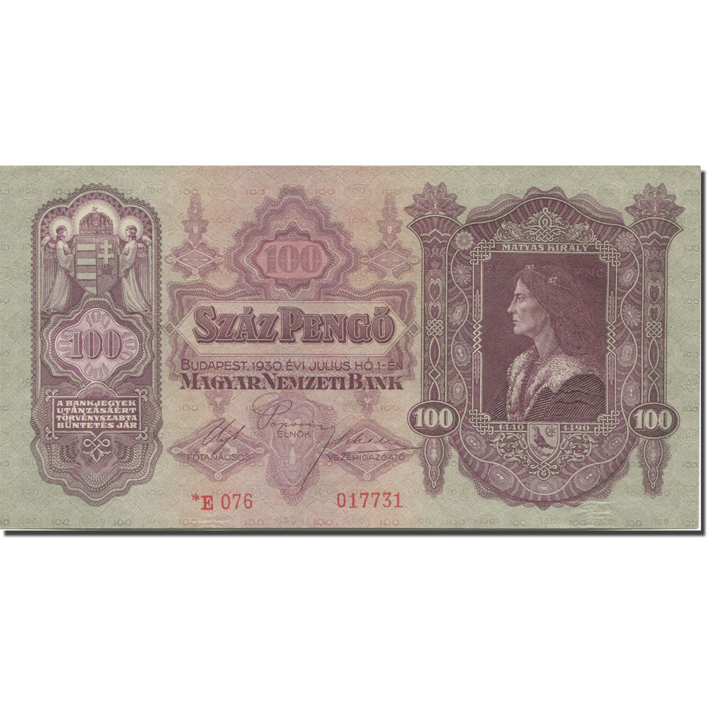 Banknote, Hungary, 100 Pengö, 1930, 1930-07-01, KM:112, UNC(64)