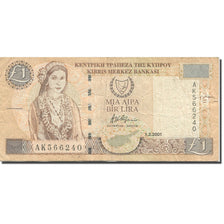 Nota, Chipre, 1 Pound, 2001, 2001-02-01, KM:60c, VF(30-35)