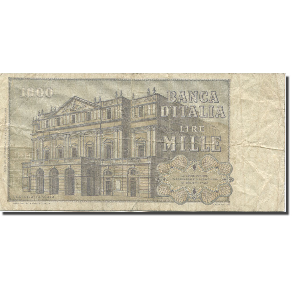 Geldschein, Italien, 1000 Lire, 1969-1981, 1973-02-15, KM:101c, S+