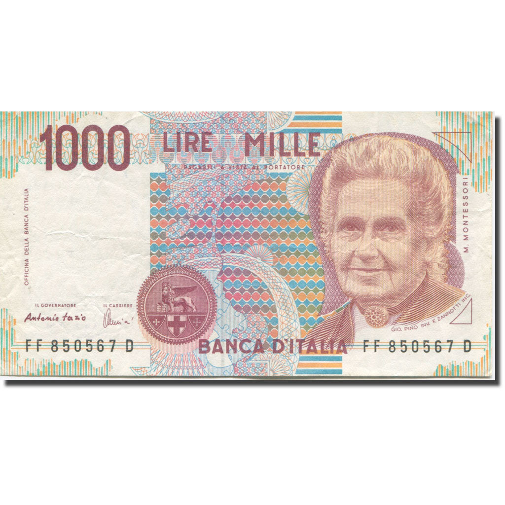 Billete, 1000 Lire, 1990, Italia, KM:114c, MBC+