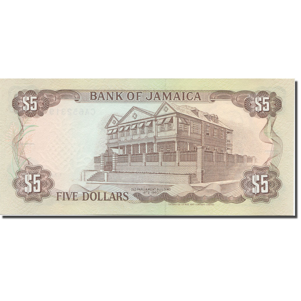 Banknote, Jamaica, 5 Dollars, 1991, 1991-07-01, KM:70d, UNC(65-70)