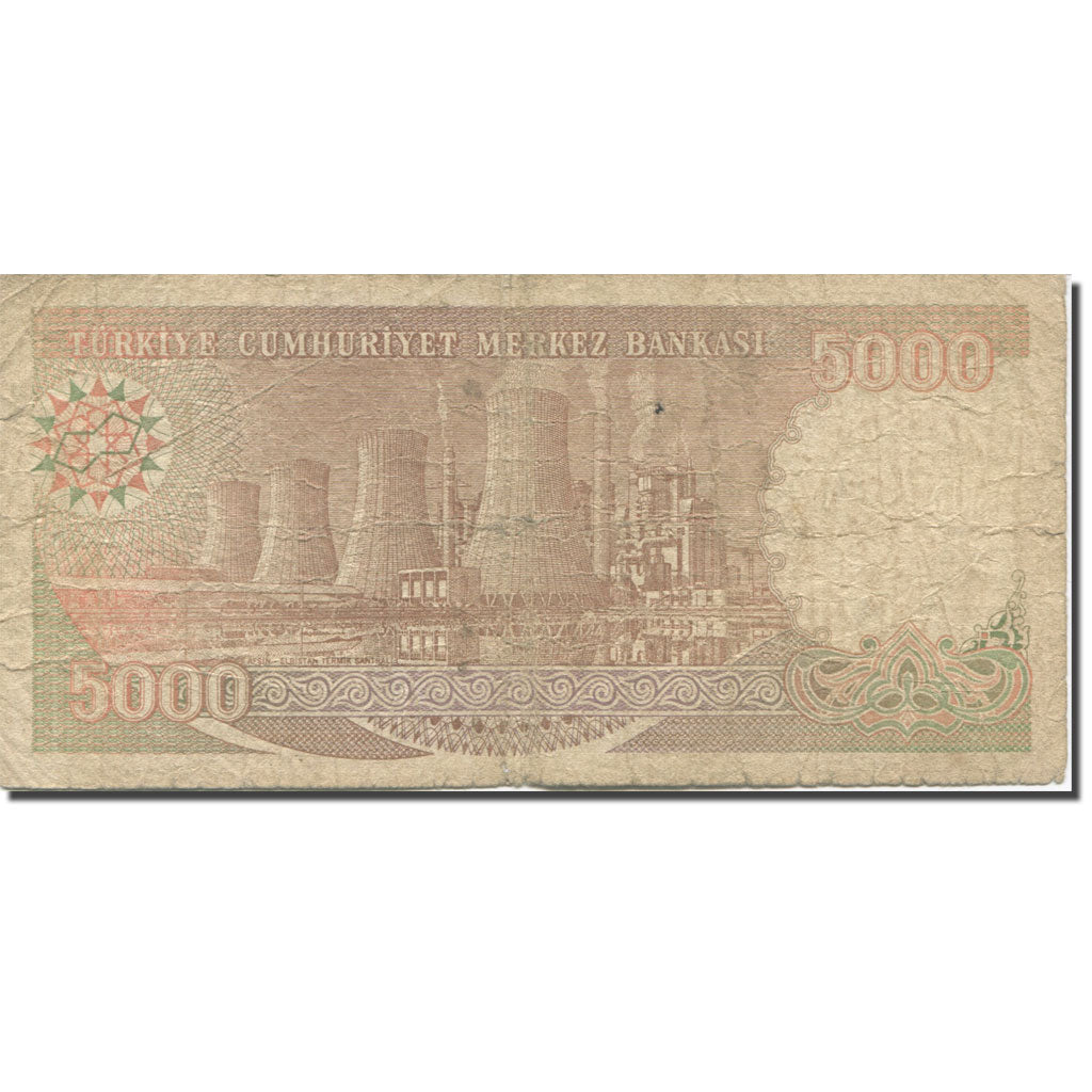 Billete, 5000 Lira, L.1970, Turquía, 1990, KM:198, BC