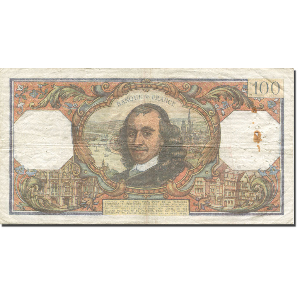 France, 100 Francs, Corneille, 1971, 1971-10-07, VF(30-35), Fayette:65.37